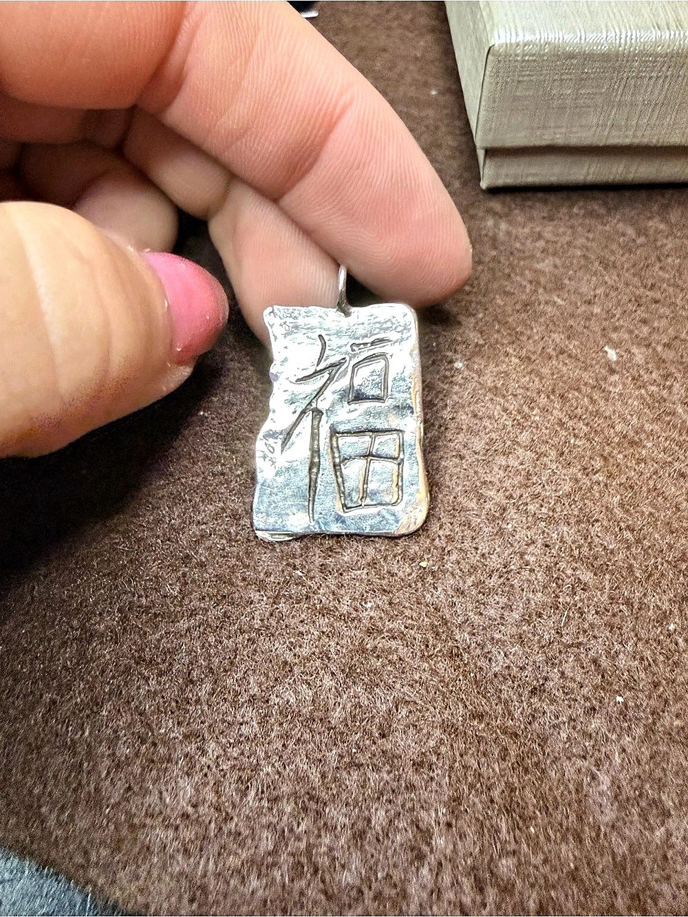 fú 925 sterling silver pendant